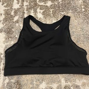 Black sports bra with interesting back